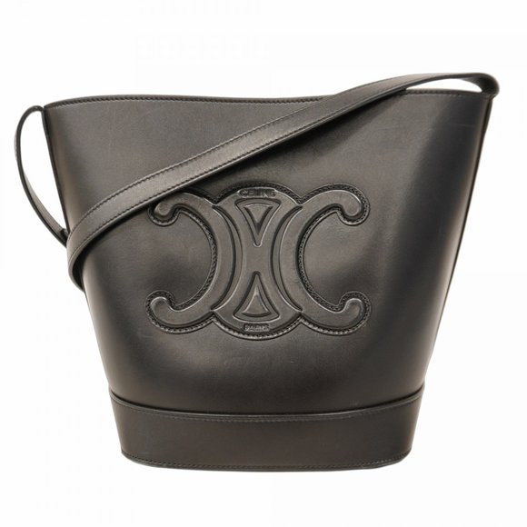 Celine Triomphe Bucket Cuir Shoulder Bag in Black Leather for Women - Picture 1 of 13